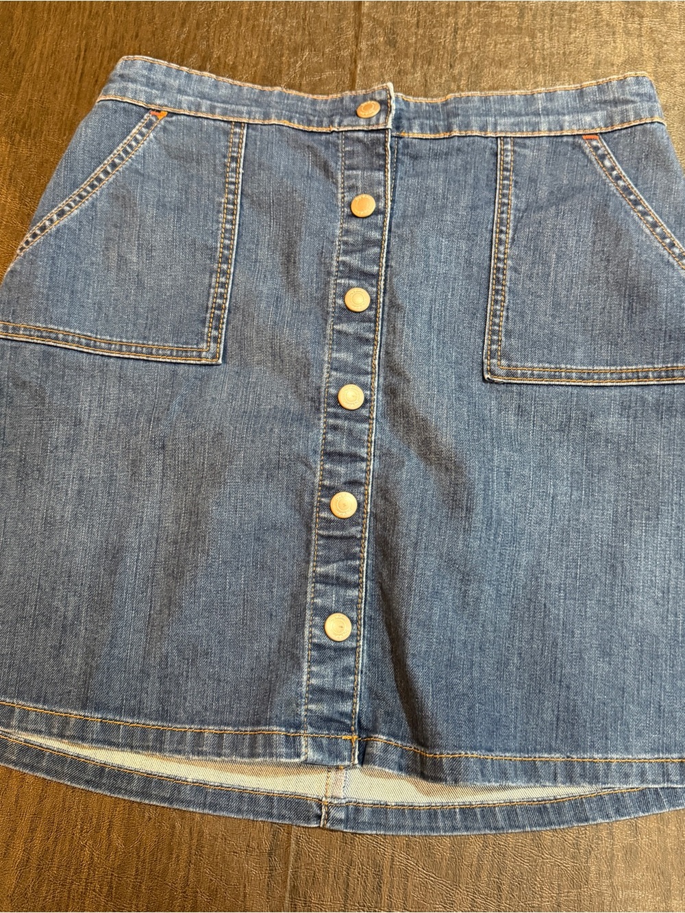 Boden Button-Front Denim Mini Skirt - Blue Girls Sz 15-16